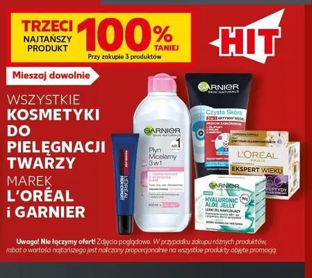 Kosmetyki do pielęgnacji twarzy marek L'Oréal i Garnier promocja w Kaufland