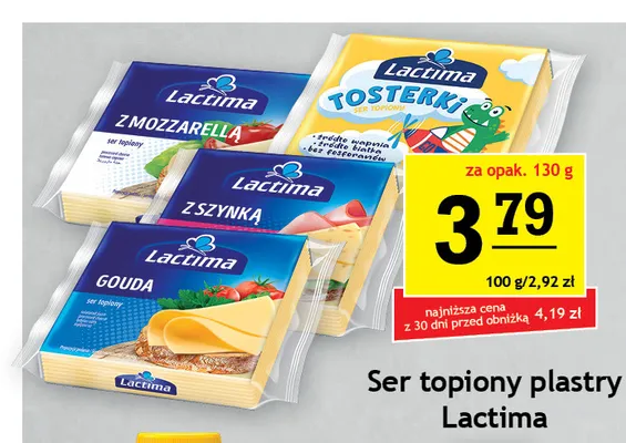 Ser topiony plastry Lactima z szynką promocja w Gram Market