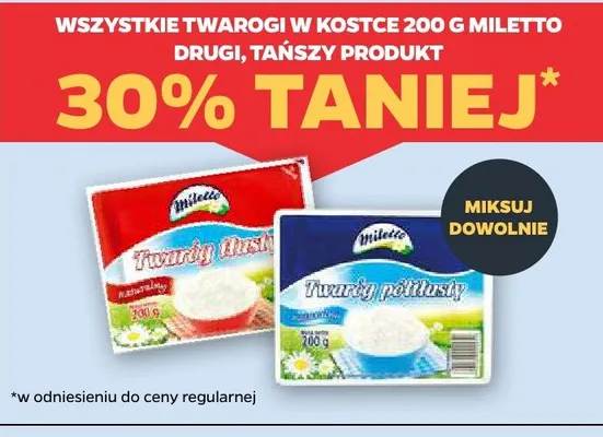 Twaróg tłusty Miletto promocja w Netto