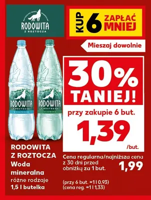 Woda mineralna gazowana Rodowita z Roztocza promocja w Kaufland
