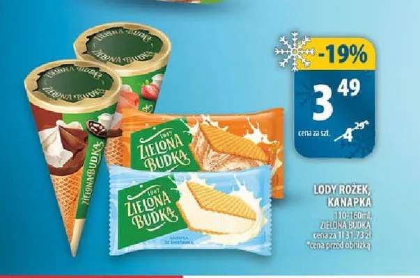 Lody rożek Zielona Budka promocja w Arhelan
