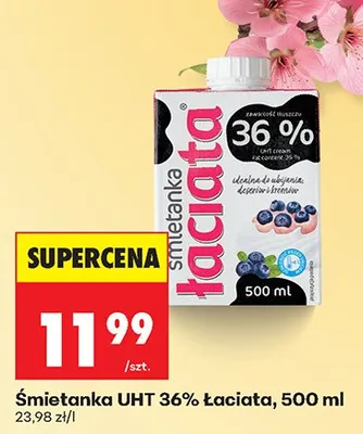 Śmietanka UHT 36% łaciata promocja w Biedronka