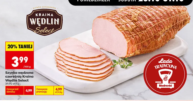 Szynka wędzona czereśnią Kraina Wędlin Select promocja w Biedronka