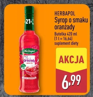 Syrop o smaku oranżady Herbapol suplement diety promocja w Aldi