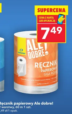 Ręcznik papierowy 2 warstwy, 60 m 1 szt. promocja w LEWIATAN