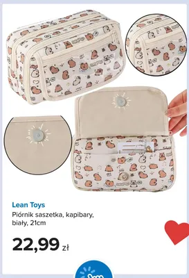 Piórnik saszetka kapibary biały 21 cm Lean Toys promocja w Smyk