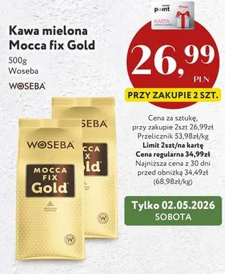 Kawa mielona Woseba Mocca Fix Gold promocja w Market Point