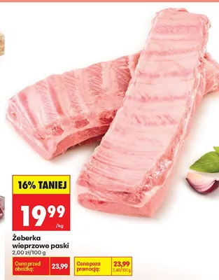 Żeberka wieprzowe paski promocja w Biedronka