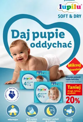 Pieluchy Lupilu Soft & Dry 4 promocja w Lidl