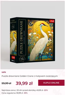 Puzzle drewniane Trefl Golden Crane z motywem zwierzęcym promocja w home&you