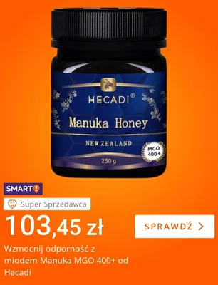 Miód Manuka MGO 400+ Hecadi promocja w Allegro