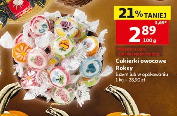 Cukierki owocowe Roksy promocja w Auchan