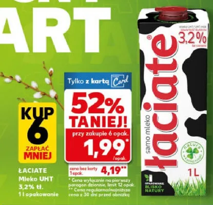 Mleko śmietankowe 3.2% promocja w Kaufland