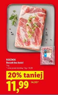 Boczek bez kości Rzeźnik promocja w Lidl