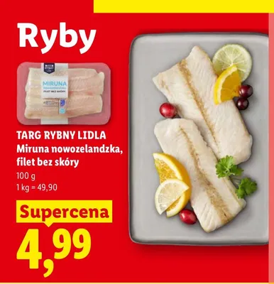 Miruna nowozelandzka filet bez skóry Targ Rybny Lidla promocja w Lidl