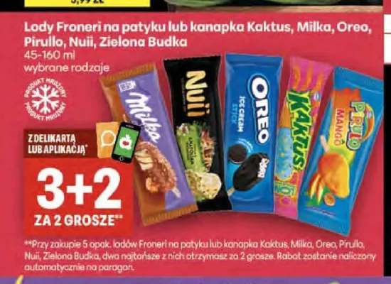 Lody na patyku Kaktus promocja w Delikatesy Centrum