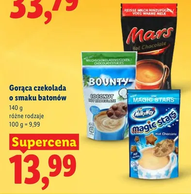 Gorąca czekolada o smaku batonów różne rodzaje promocja w Lidl