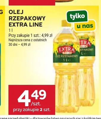 Olej rzepakowy Extra Line promocja w Stokrotka
