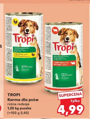 Mokra karma dla psów Tropi z wołowiną w sosie promocja w Kaufland