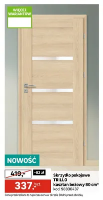 Skrzydło pokojowe TRILLO kasztan beżowy 80cm promocja w Leroy Merlin