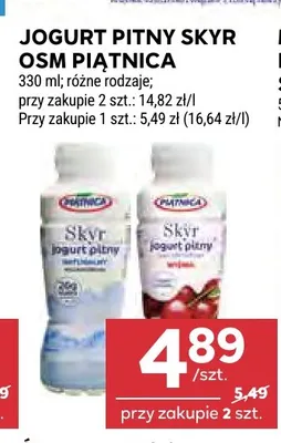 Jogurt pitny Skyr OSM Piątnica promocja w Stokrotka