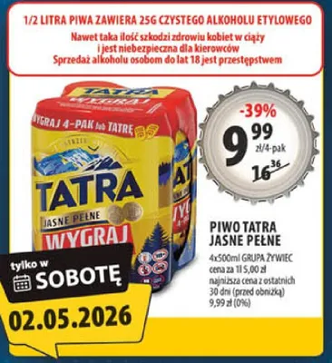 Piwo Tatra jasne pełne promocja w Arhelan