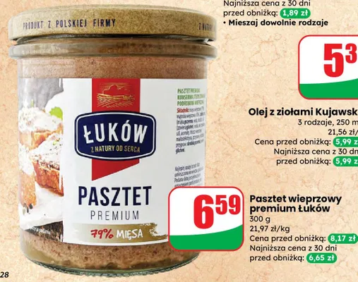 Pasztet wieprzowy premium 77% mięsa promocja w Dino