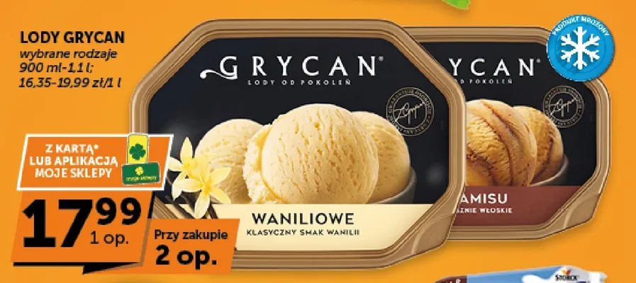 Lody Grycan tiramisu promocja w Euro Sklep
