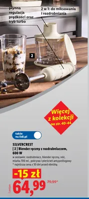 Blender ręczny z rozdrabniaczem Silvercrest 600W promocja w Lidl