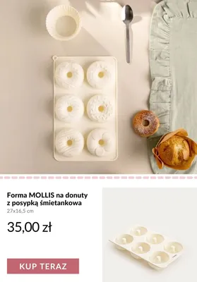 Forma silikonowa do pieczenia MOLLIS na donuty z posypką śmietankową 27x16,5 cm promocja w Homla