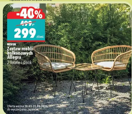 Zestaw mebli balkonowych Allegra Meven promocja w Biedronka Home