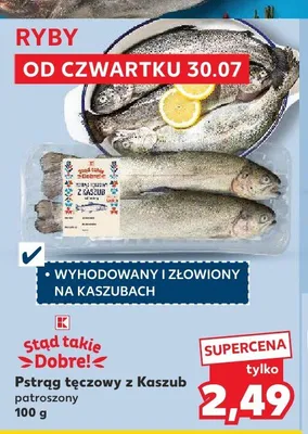 Pstrąg tęczowy z Kaszub patroszony Stąd Takie Dobre! promocja w Kaufland