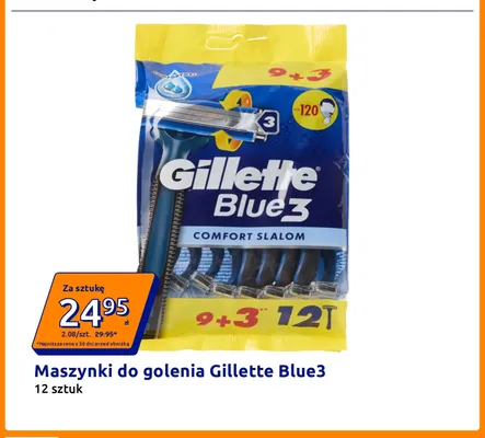 Maszynki do golenia Gillette Blue3 12-pak promocja w Action
