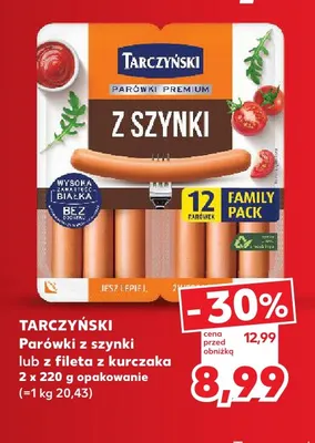 Parówki z szynki Tarczyński 2-pak promocja w Kaufland