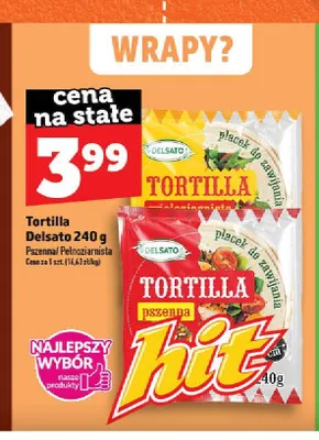 Tortilla Delsato pełnoziarnista promocja w TOPAZ