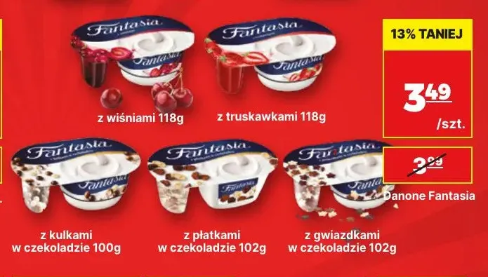 Jogurt Fantasia z płatkami w czekoladzie Danone promocja w API Market