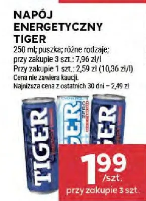 Napój energetyczny Tiger promocja w Stokrotka