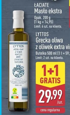 Grecka oliwa z oliwek extra virgin Lyttos promocja w Aldi