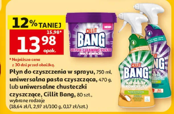 Płyn do czyszczenia w sprayu Cillit Bang promocja w Auchan
