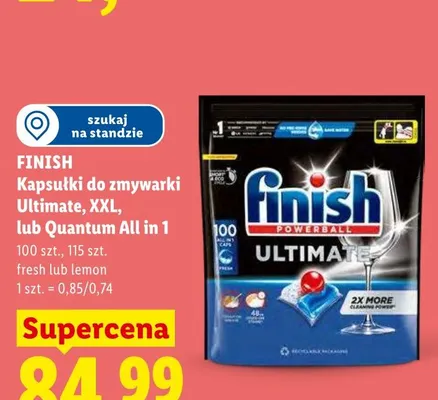 Kapsułki do zmywarki Quantum All in 1 lemon Finish promocja w Lidl