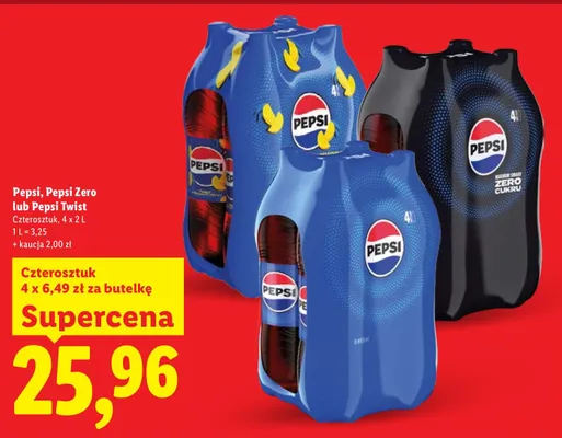 Napój gazowany Pepsi Zero 4-pak promocja w Lidl