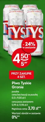 Piwo Tyskie Gronie promocja w Żabka