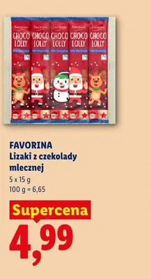 Lizaki z czekolady mlecznej Favorina 5-pak promocja w Lidl