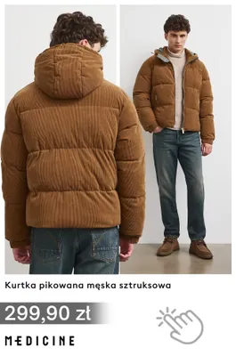 Kurtka pikowana męska sztruksowa Medicine promocja w Medicine