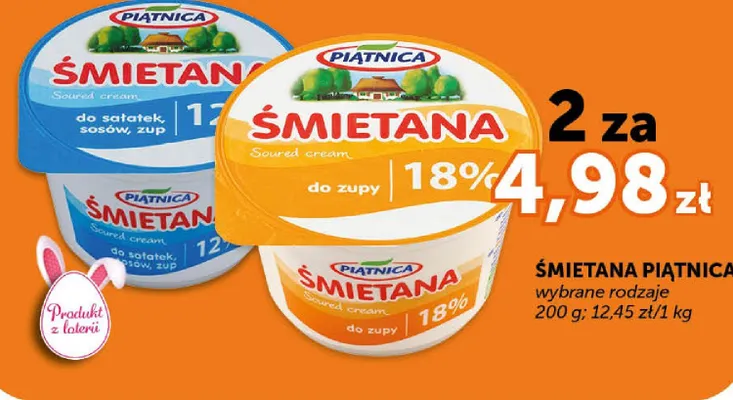 Śmietana do sałatek, sosów, zup 12%, do zupy 18% promocja w ABC