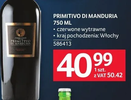 Wino Primitivo di Manduria 750 ml promocja w Selgros