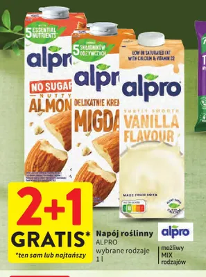 Napój migdałowy Alpro delikatnie kremowy promocja w Intermarche
