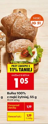Bułka 100% z mąki żytniej promocja w Biedronka
