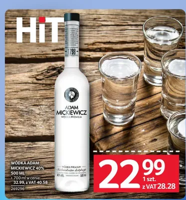 Wódka Adam Mickiewicz 40% promocja w Selgros