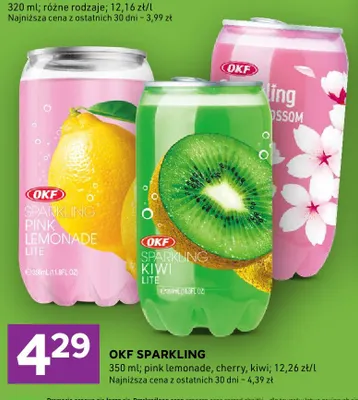 Napój gazowany OKF Sparkling pink lemonade promocja w Stokrotka